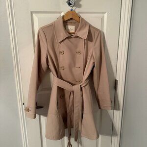 Kate Spade Trench Coat, Double Breasted, Beige Size M
